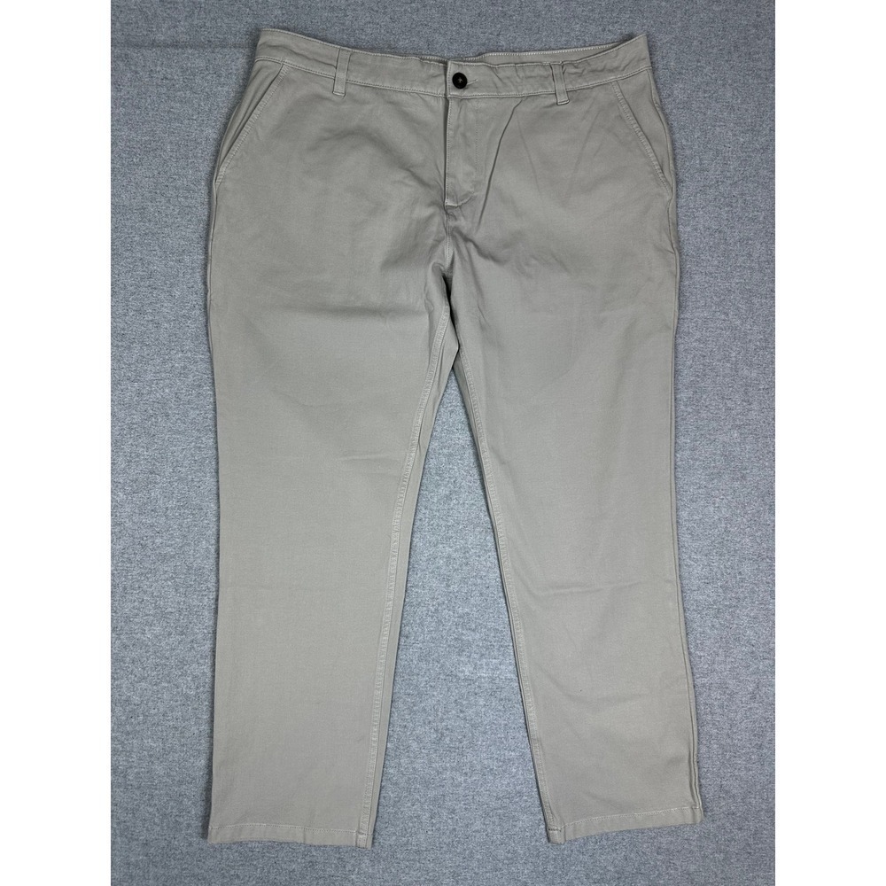 Mugsy Teddys Pant Mens 40x30 Tan Khaki Stretch Slim Straight